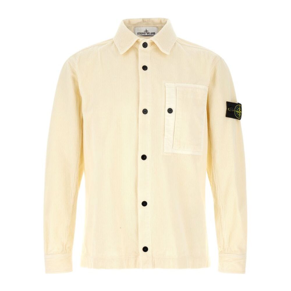 Stone Island White Cotton Men's Blouse